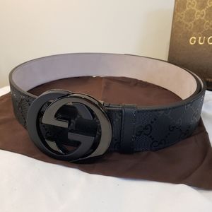 Gucci Black Shiny Belt